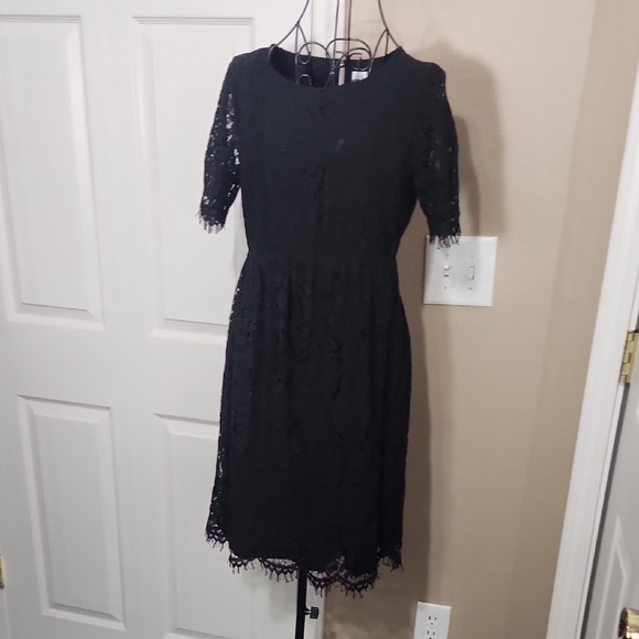 GAP Maternity Black Midi Sheath Dress Crew Neck - Picture 1 of 4